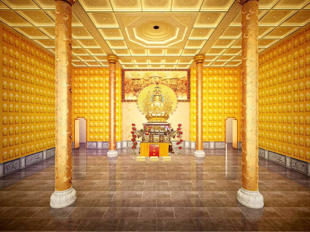 南古寺庙雕花创意地宫天花面板***建材佛事用品