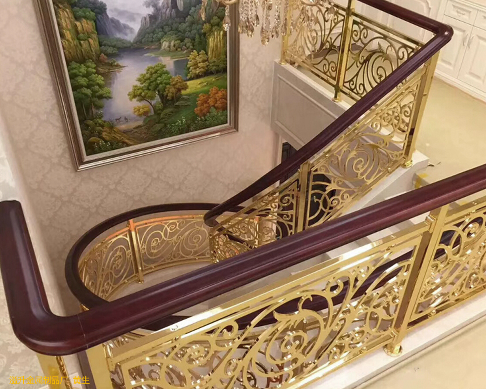 德陽豪華銅樓梯扶手簡約設計***優雅大氣裝飾