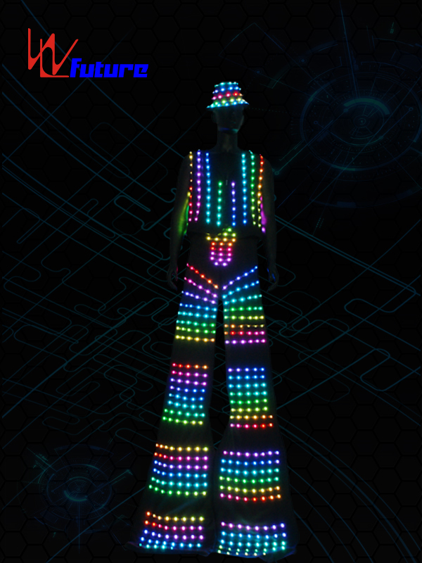 未来创意LED发光服全彩变色高跷连帽马甲裤子舞台演出服