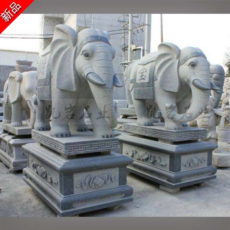 常年批發石雕大象 六牙大象石雕像 款式豐富 凱巖石業