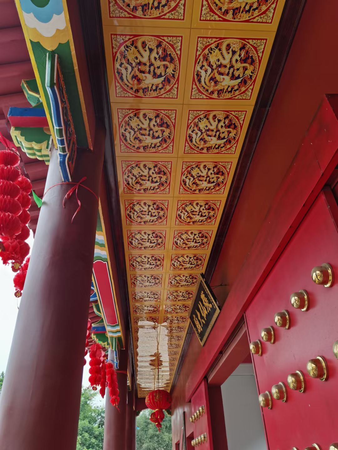 仙緣古建寺廟室內天花板PVC環保平面彩繪裝修設計