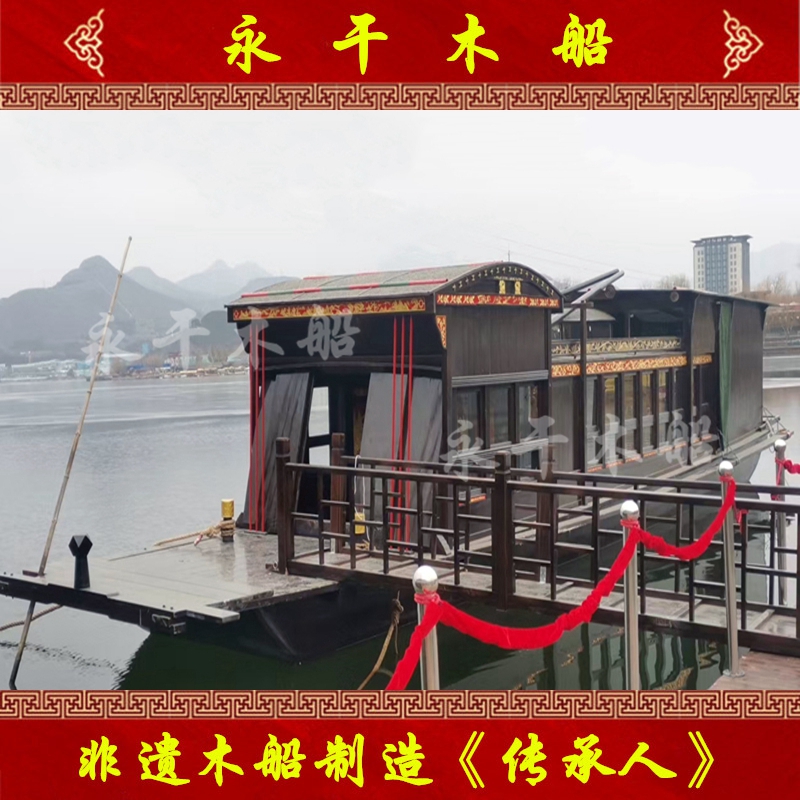 嘉兴南湖红船定制厂家 景区电动画舫红船水上旅游观光船