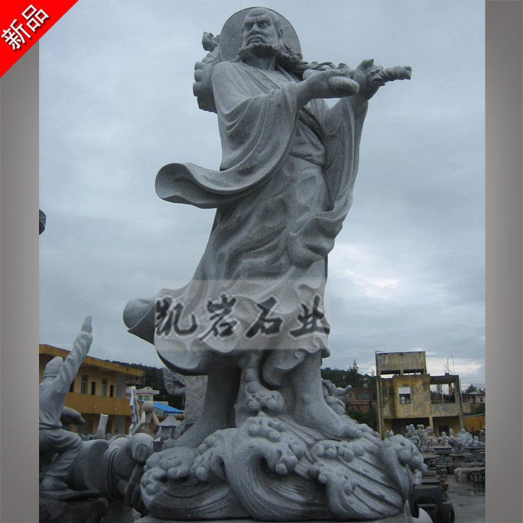 惠安石雕达摩雕刻厂家 站像禅宗祖师 做工精细 凯岩石业